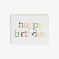 Woodblock Happy Birthday Card